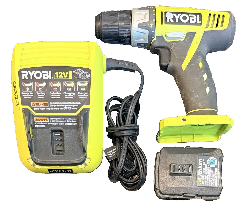 Ryobi HJP002 12V 3/8" Cordless Compact Drill Driver And C120D Charger W/ Battery